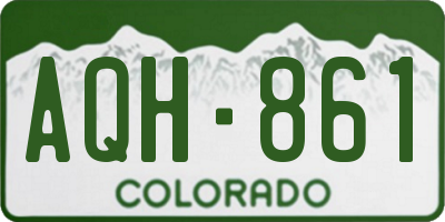 CO license plate AQH861