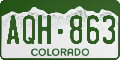 CO license plate AQH863
