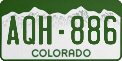 CO license plate AQH886