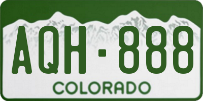 CO license plate AQH888