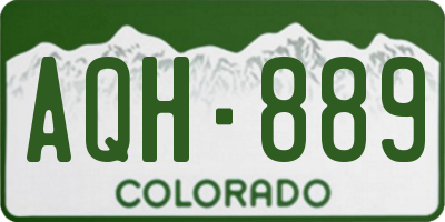 CO license plate AQH889