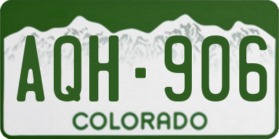CO license plate AQH906