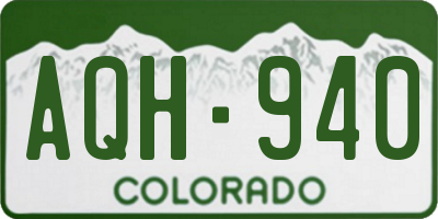 CO license plate AQH940