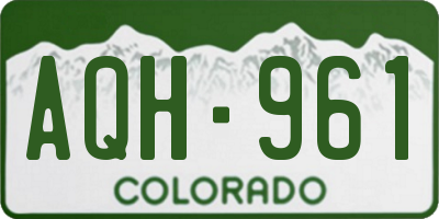 CO license plate AQH961