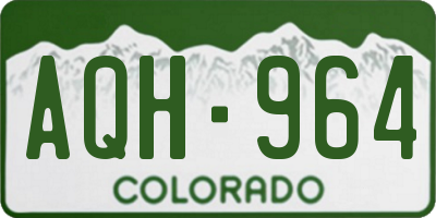 CO license plate AQH964