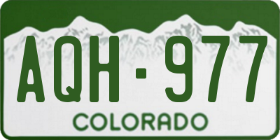 CO license plate AQH977