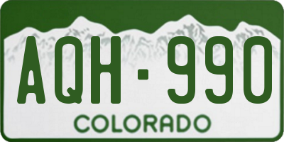 CO license plate AQH990