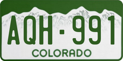 CO license plate AQH991
