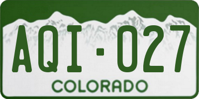 CO license plate AQI027