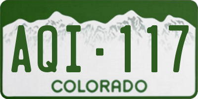 CO license plate AQI117