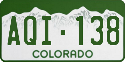 CO license plate AQI138