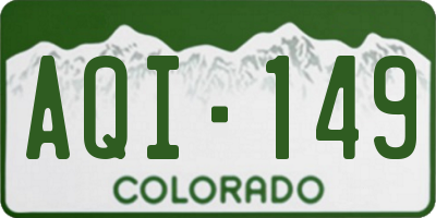 CO license plate AQI149