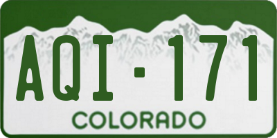 CO license plate AQI171