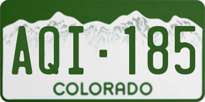 CO license plate AQI185