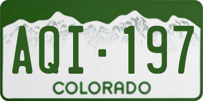 CO license plate AQI197