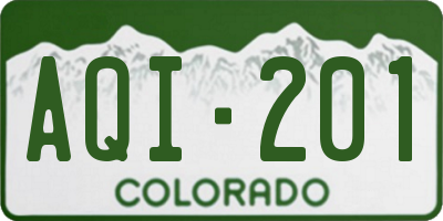 CO license plate AQI201