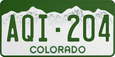 CO license plate AQI204