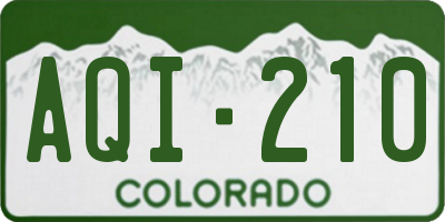 CO license plate AQI210