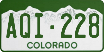 CO license plate AQI228