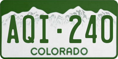 CO license plate AQI240