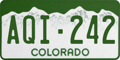 CO license plate AQI242