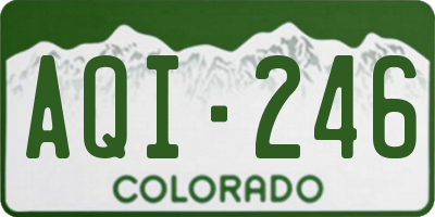 CO license plate AQI246