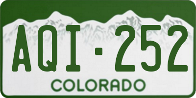 CO license plate AQI252