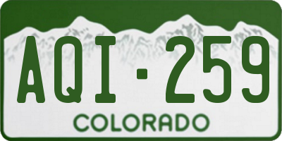 CO license plate AQI259