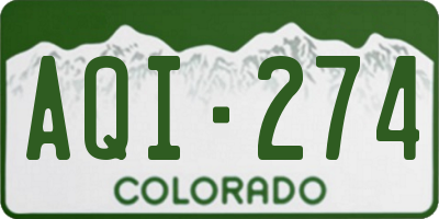 CO license plate AQI274