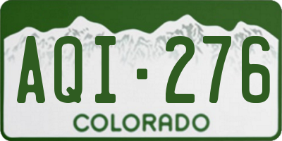 CO license plate AQI276