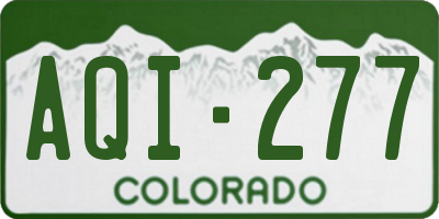 CO license plate AQI277