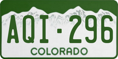 CO license plate AQI296