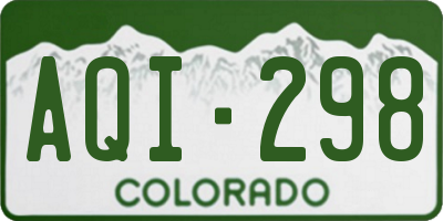 CO license plate AQI298