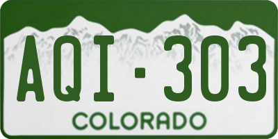 CO license plate AQI303