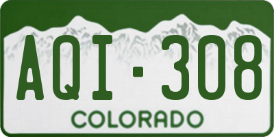 CO license plate AQI308