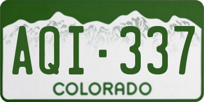 CO license plate AQI337