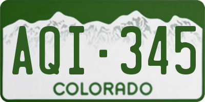 CO license plate AQI345