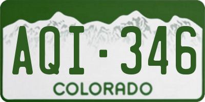 CO license plate AQI346