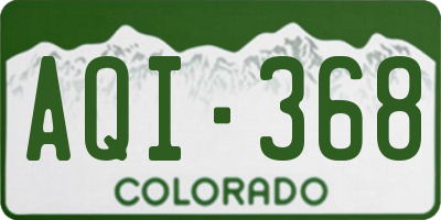 CO license plate AQI368