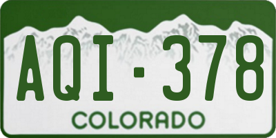 CO license plate AQI378