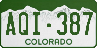 CO license plate AQI387
