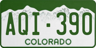 CO license plate AQI390