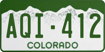 CO license plate AQI412