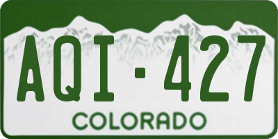 CO license plate AQI427