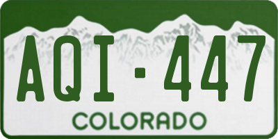 CO license plate AQI447