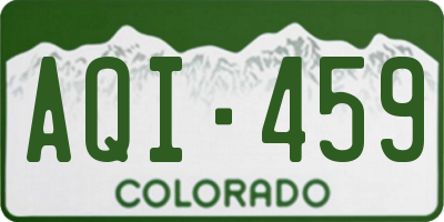 CO license plate AQI459