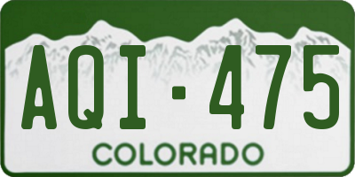 CO license plate AQI475