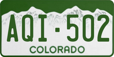 CO license plate AQI502