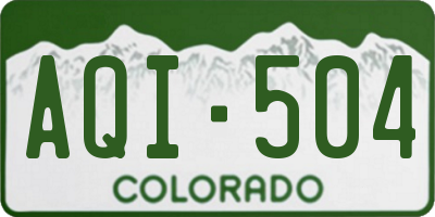 CO license plate AQI504