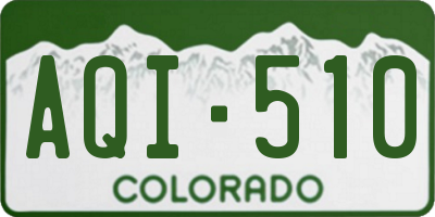 CO license plate AQI510